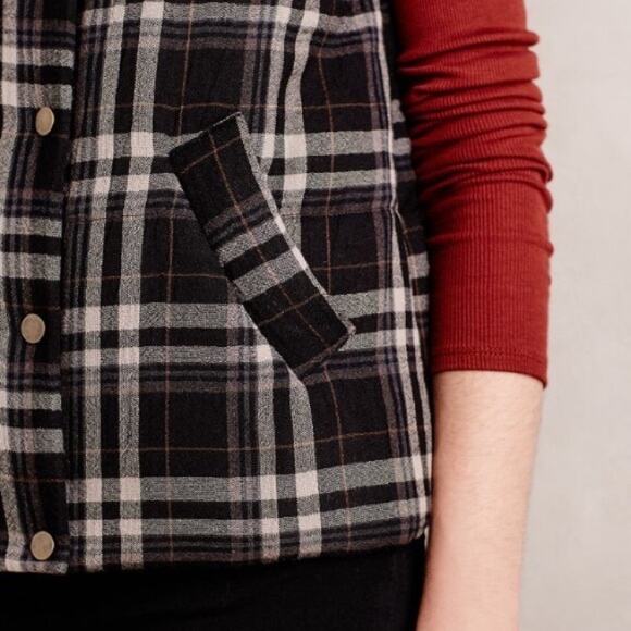 Anthropologie Hei Hei Quincy Plaid Puffer Vest Size Small - Picture 4 of 16